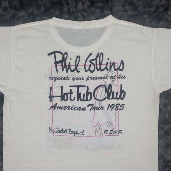 Phil Collins TShirt No Jacket Required Hot Tub Club Tour 1985 Mens Size XL - Picture 4 of 13